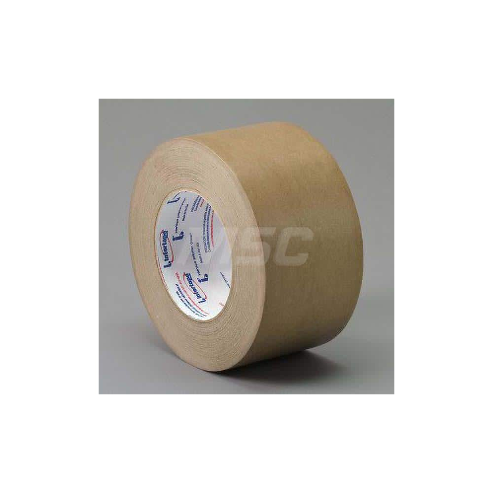 Packaging Tape: 1″ Wide, 60 yd Long, 7.2 mil Thick, Brown Kraft Paper, Natural Synthetic Rubber Adhesive, 40 lb/in Tensile Strength