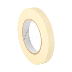 Masking Tape: 3/4″ Wide, 120 yd Long, 4.4 mil Thick, Natural Crepe Paper, Rubber Adhesive, 19 lb/in Tensile Strength