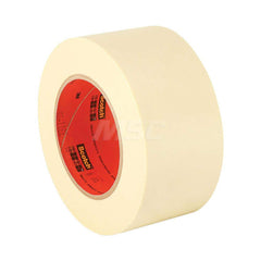 Masking Tape: 4″ Wide, 60 yd Long, 4.4 mil Thick, Natural Crepe Paper, Rubber Adhesive, 19 lb/in Tensile Strength