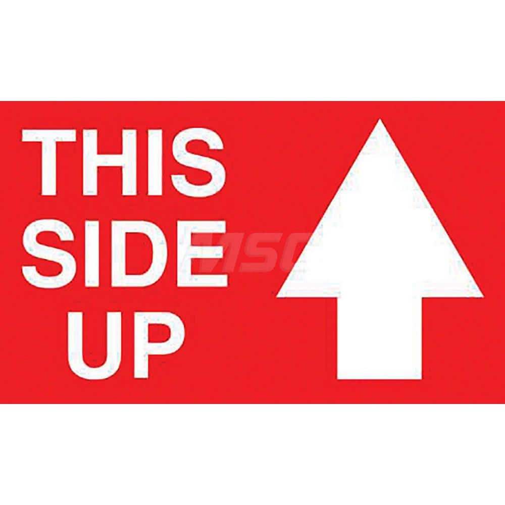 Accident Prevention Label: ″This Side Up″, Rectangle, 5″ Wide, 3″ High Paper