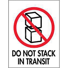 Care Instructions Label: ″Do Not Stack in Transit″, Rectangle, 3″ Wide, 4″ High Paper