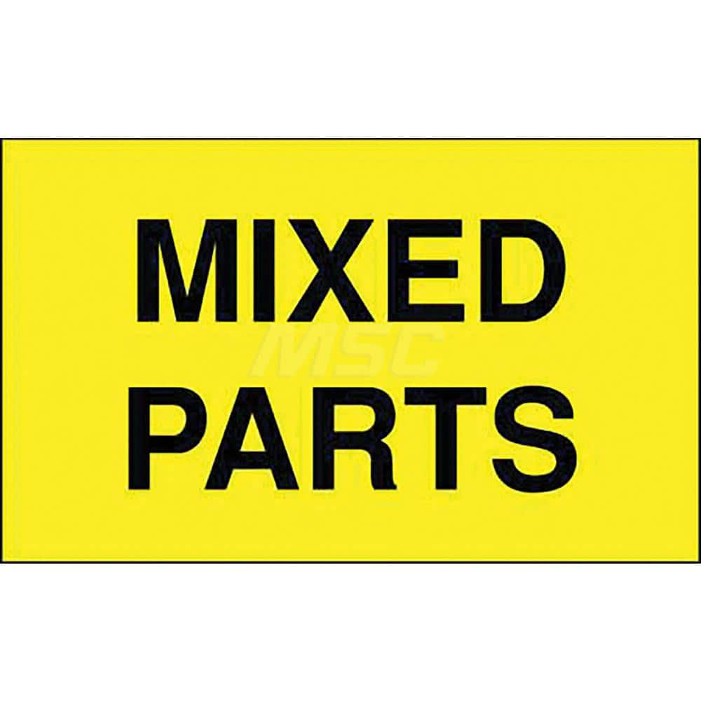 Inventory Control Label: ″Mixed Parts″, Rectangle, 5″ Wide, 3″ High Paper