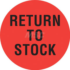 Inventory Control Label: ″Return to Stock″, Circle Paper