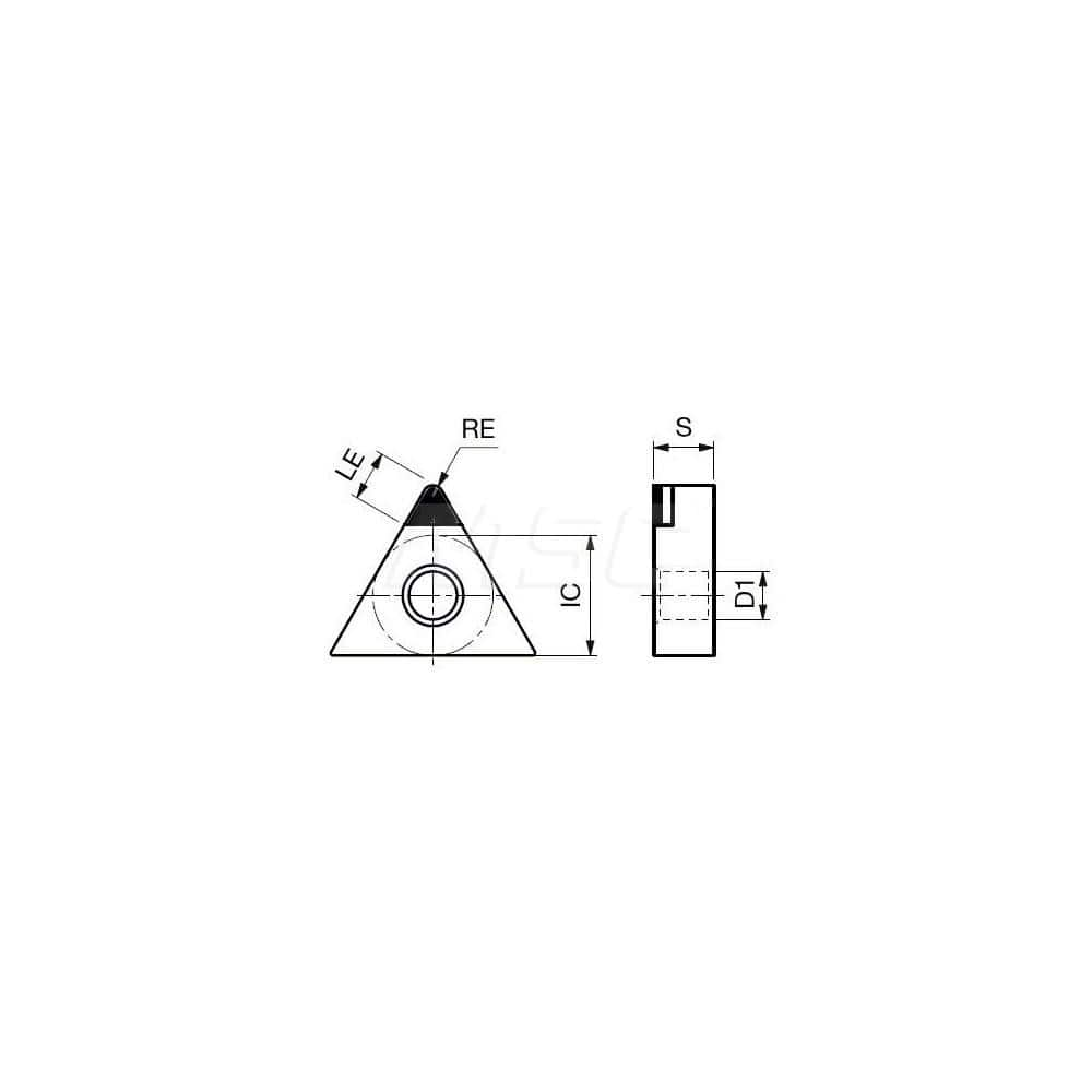 Turning Insert:  TNGA332-DIA DX160,  Polycrystalline Diamond Uncoated Finish,  Neutral,  3/8″ Inscribed Circle,  0.0310″ Corner Radius,  60.0 &deg N/A Triangle,  Series  TNGA