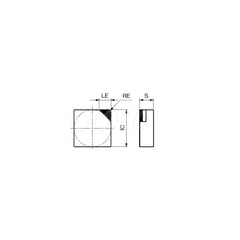 Turning Insert:  SNGN120412-QBN BX360,  Polycrystalline Cubic Boron Nitride Uncoated Finish,  Neutral,  90.0 &deg N/A Square,  Series  SNGN