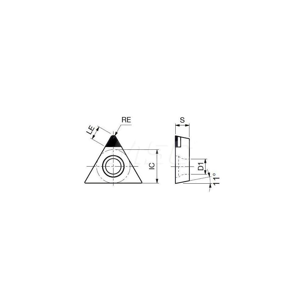 Turning Insert:  TPGW73YDIA DX140,  Polycrystalline Diamond Uncoated Finish,  Neutral,  0.0080″ Corner Radius,  60.0 &deg N/A Triangle,  Series  TPGW