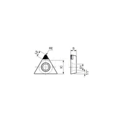 Turning Insert:  TPGW73YDIA DX140,  Polycrystalline Diamond Uncoated Finish,  Neutral,  0.0080″ Corner Radius,  60.0 &deg N/A Triangle,  Series  TPGW