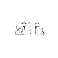 Turning Insert:  CCGW21.5VDIA DX140,  Polycrystalline Diamond Uncoated Finish,  Neutral,  1/4″ Inscribed Circle,  0.0020″ Corner Radius,  80.0 &deg N/A Diamond,  Series  CCGW