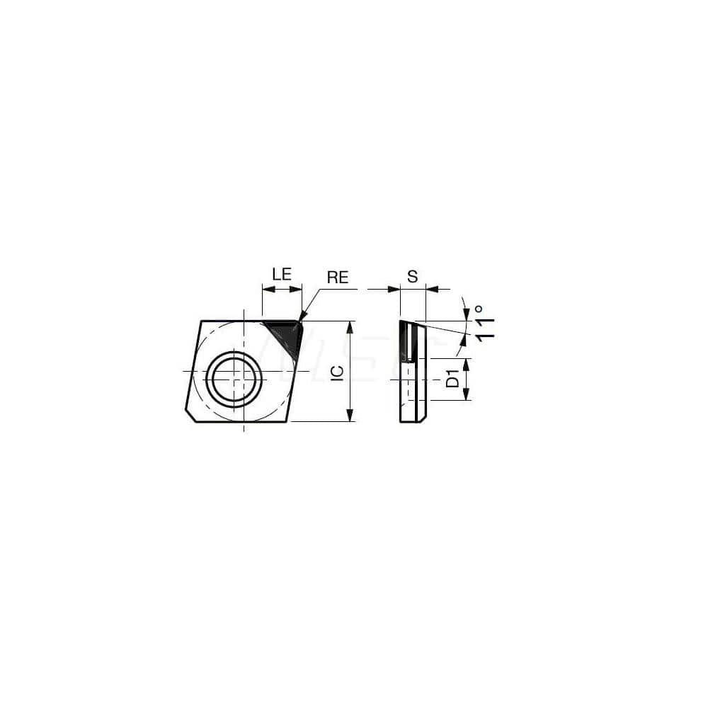 Turning Insert:  CPGA31.50.5DIA DX140,  Polycrystalline Diamond Uncoated Finish,  Neutral,  3/8″ Inscribed Circle,  0.0080″ Corner Radius,  80.0 &deg N/A Diamond,  Series  CPGA