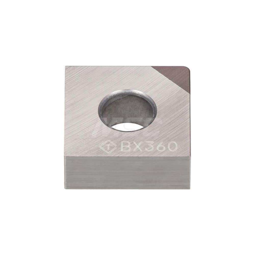 Turning Insert:  SNGA432-QBN BX360,  Polycrystalline Cubic Boron Nitride Uncoated Finish,  Neutral,  1/2″ Inscribed Circle,  0.0310″ Corner Radius,  90.0 &deg N/A Square,  Series  SNGA