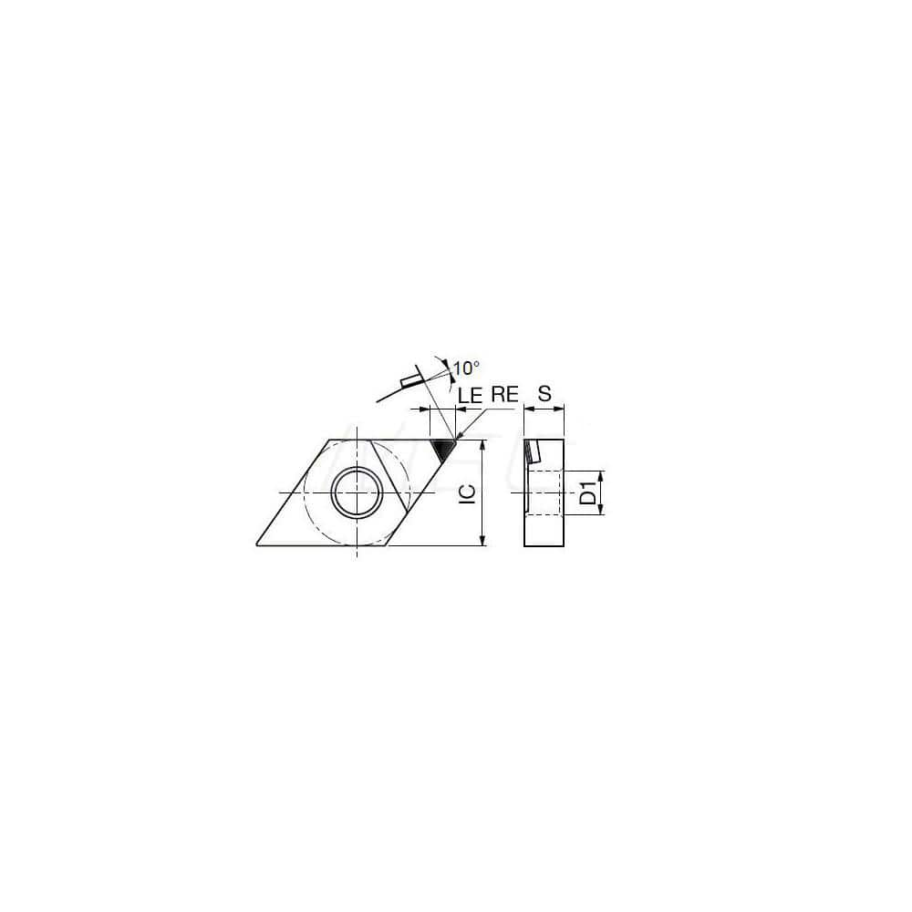 Turning Insert:  DNMM431-DIA DX120,  Polycrystalline Diamond Uncoated Finish,  Neutral,  1/2″ Inscribed Circle,  0.0160″ Corner Radius,  55.0 &deg N/A Diamond,  Series  DNMM