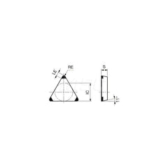 Turning Insert:  3QP-TPMN221 BX330,  Polycrystalline Cubic Boron Nitride Uncoated Finish,  Neutral,  1/4″ Inscribed Circle,  0.0160″ Corner Radius,  60.0 &deg N/A Triangle,  Series  TPMN