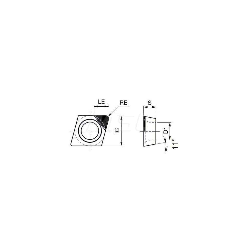 Turning Insert:  EPGW520.5DIA DX140,  Polycrystalline Diamond Uncoated Finish,  Neutral,  0.0080″ Corner Radius,  75.0 &deg N/A Diamond,  Series  EPGW