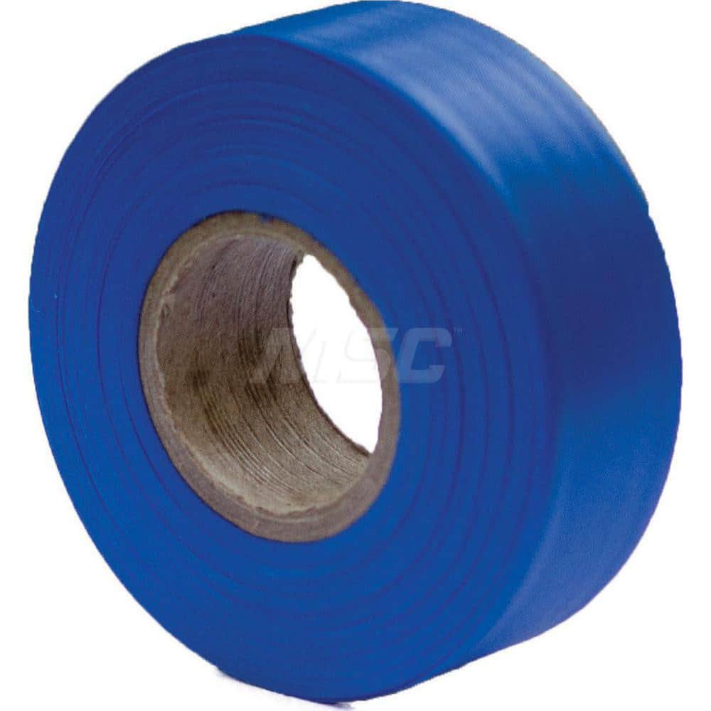 Barricade & Flagging Tape; Legend: None; Material: Vinyl; Polyvinylchloride; Thickness (mil): 4; Overall Length: 300.00; Roll Length (Feet): 300; Color: Blue; Roll Width (Inch): 1-3/16