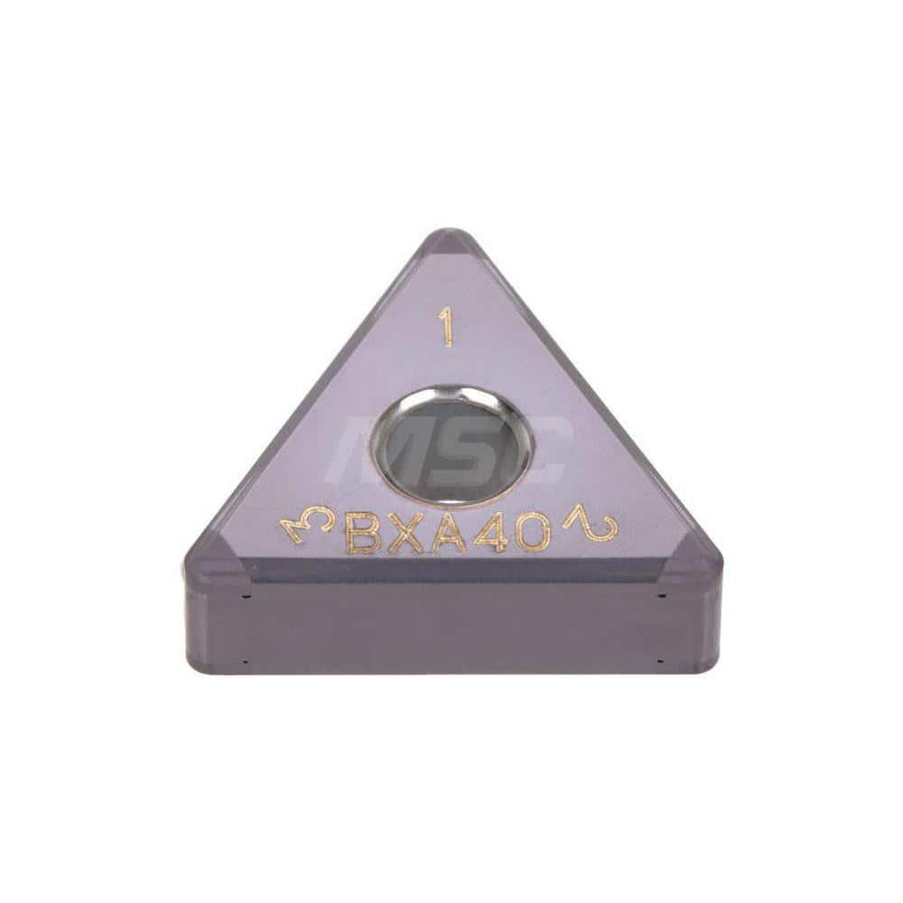 Turning Insert:  6QP-TNGG333-HF BXA40,  Polycrystalline Cubic Boron Nitride TiAlN Finish,  Neutral,  3/8″ Inscribed Circle,  0.0470″ Corner Radius,  60.0 &deg N/A Triangle,  Series  TNGG