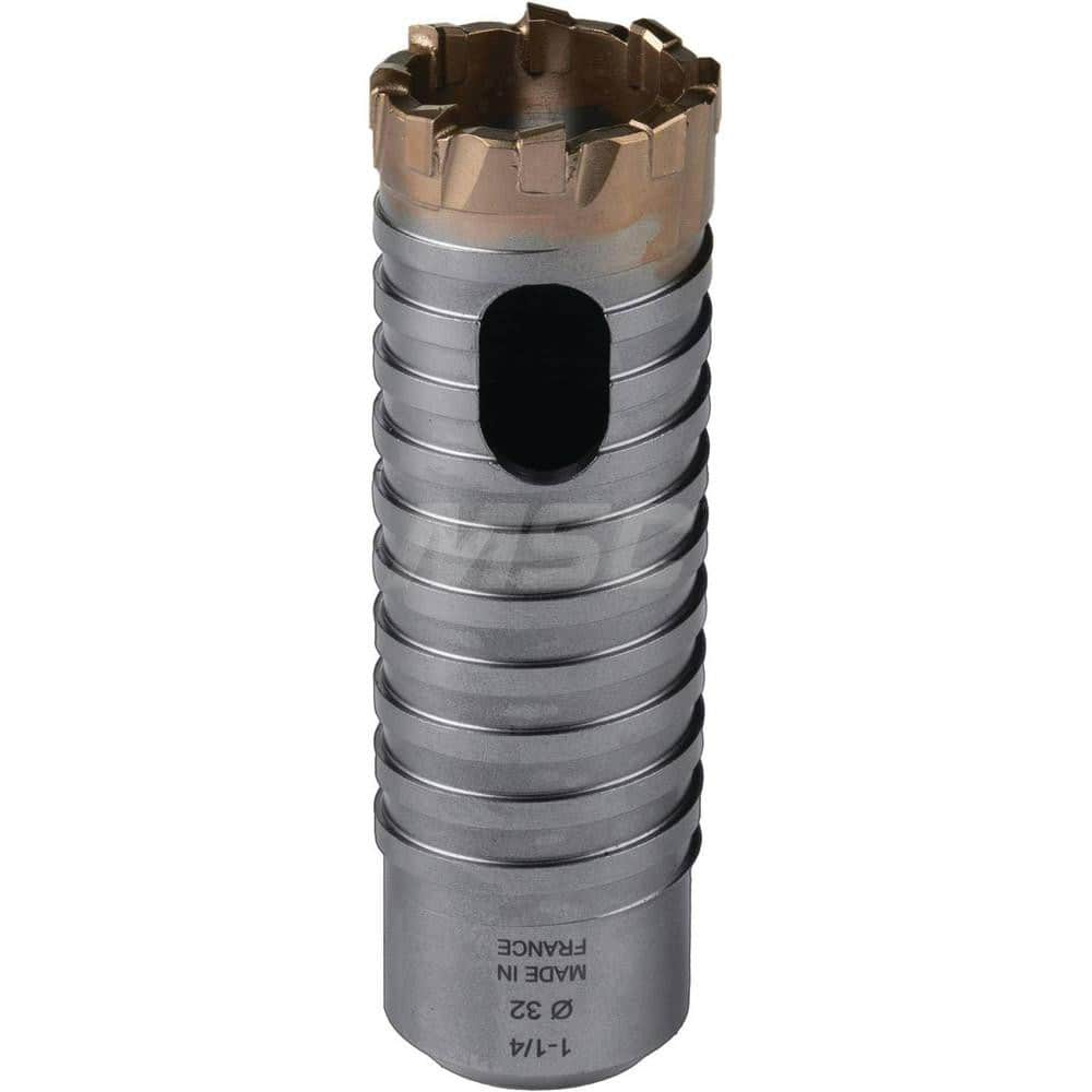 Rebar Cutter Drill Bits; Drill Bit Size (Inch): 1.25 in; Overall Length (Inch): 4.00; Shank Diameter (Inch): 1.0000; Flute Length (Inch): 0.125 in; Shank Type: SDS-Plus Shank; Drill Bit Material: Polycrystalline Diamond (PCD); Alloy Steel; Drill Bit Size