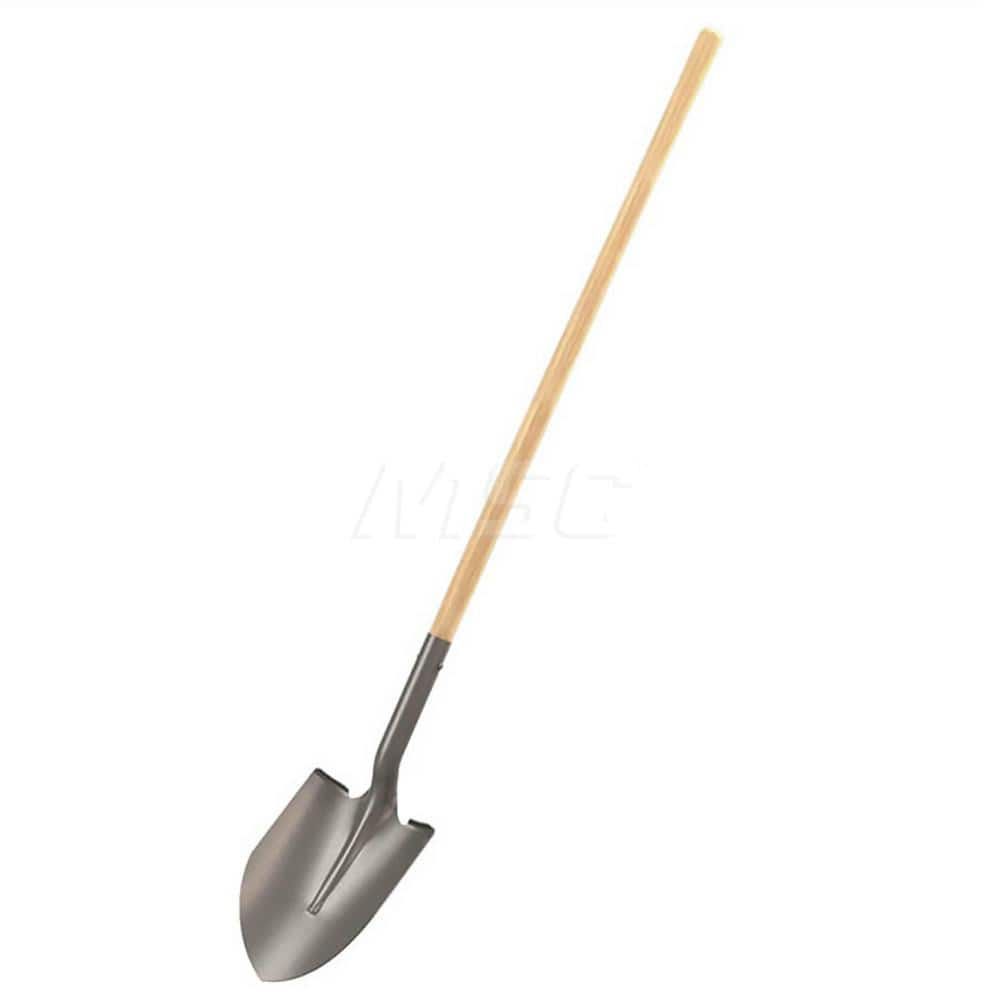 Digging Shovel: Steel, 12″ Blade Length, 8.75″ Blade Width 47″ Wood Straight Handle