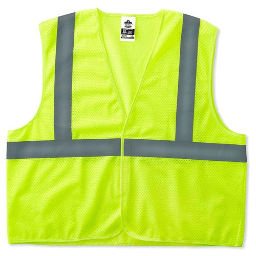 8205HL S/M Econo 2 Hook & Loop Lime Vest - Caliber Tooling