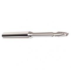 2mm Dia. - 2.5mm LOC - 38mm OAL - .25mm C/R  2 FL Carbide End Mill with 20mm Reach - Uncoated - Caliber Tooling