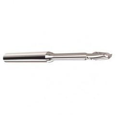 3mm Dia. - 3mm LOC - 57mm OAL - .25mm C/R  2 FL Carbide End Mill with 25mm Reach - Uncoated - Caliber Tooling