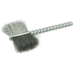 1″ Power Tube Brush, .005″ Stainless Steel Wire Fill, 5/8″ Brush Length - Caliber Tooling