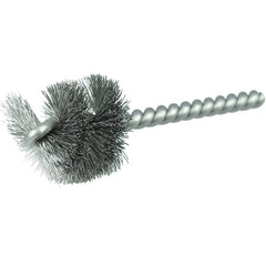 1-1/8″ Power Tube Brush, .008″ Stainless Steel Wire Fill, 1″ Brush Length - Caliber Tooling