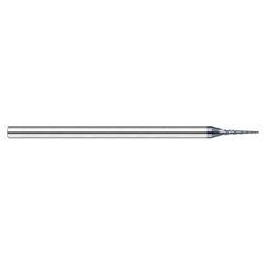 ‎Miniature End Mills - Tapered Rib Cutters - 0.1250″ (1/8″) Cutter Diameter 1.2500″ (1-1/4″) Length of Cut 5 per side Carbide Tapered Ball End Mill, 3 Flutes, AlTiN Nano Coated - Exact Industrial Supply