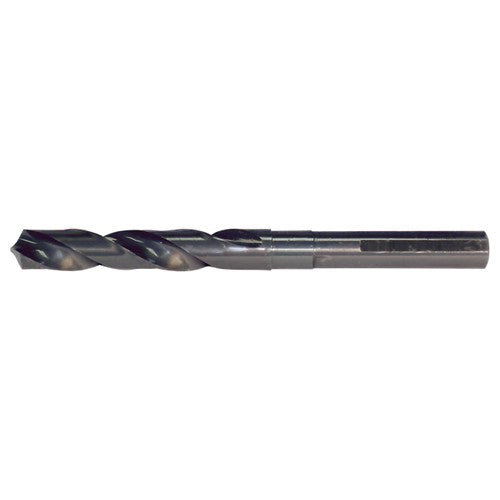 49/64 RHS / RHC HSS 118 Degree Radial Point 1/2 Reduced Shank Silver & Deming Drill - Steam Oxide - Exact Industrial Supply