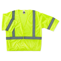 8310HL S/M Econo Class 3 Lime Hook & Loop Vest - Caliber Tooling