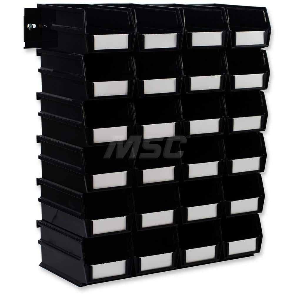 Plastic Hang, Stack & Nest Bin: Black 12 lb Capacity