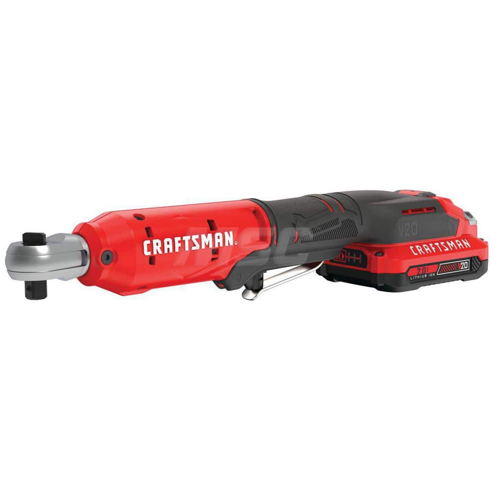 Cordless Ratchet: 20V, 3/8″ Drive, 300 RPM, 35 ft/lb Torque 1 Lithium-Ion Battery Included, Charger Included