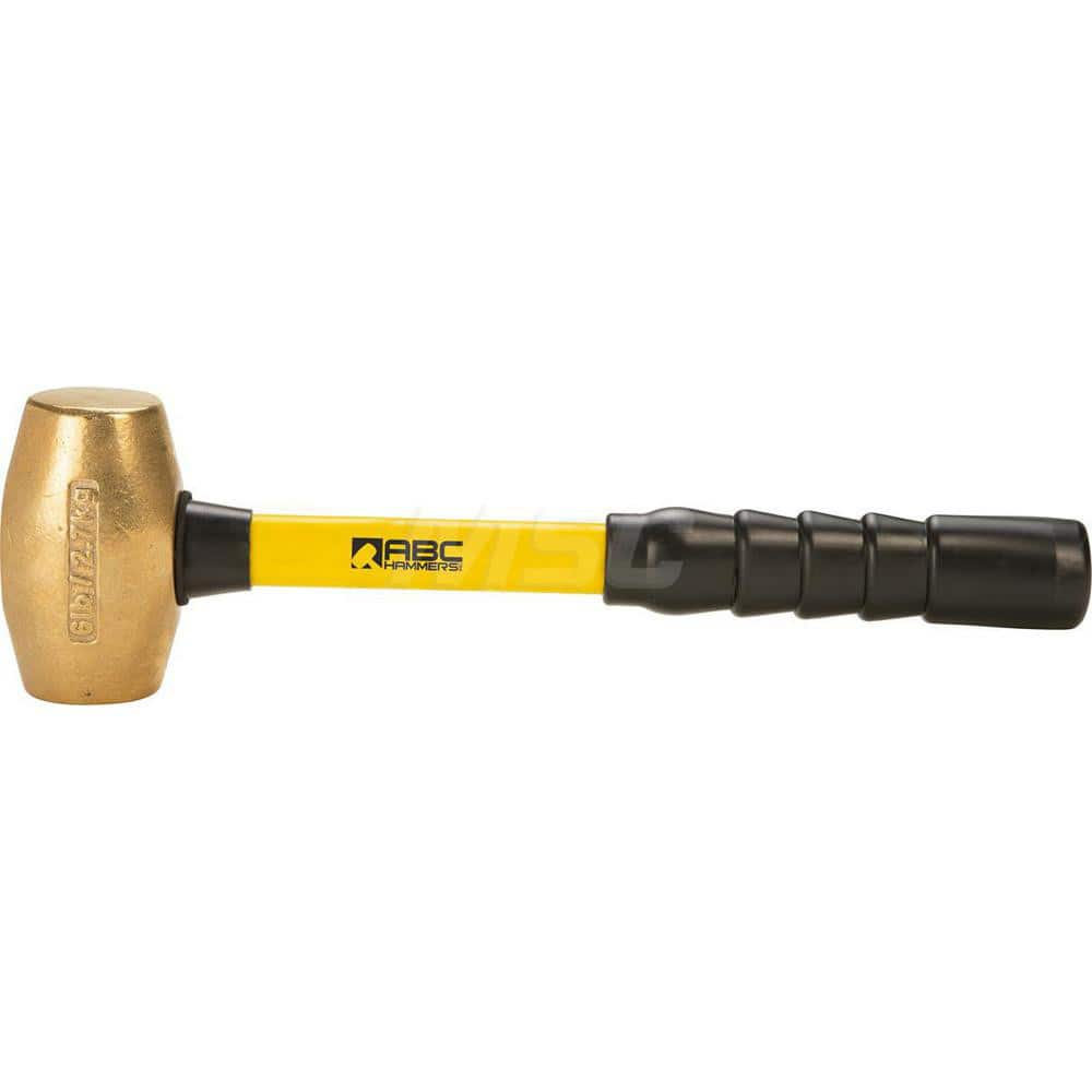 6 lb Brass Striking Hammer, Non-Sparking, Non-Marring 2 ™ Face Diam, 4-1/2 ™ Head Length, 16 ™ OAL, 13-1/2 ™ Fiberglass Handle, Double Faced 2″ Face Diam, 4-1/2″ Head Length, 16″ OAL, 13-1/2″ Fiberglass Handle