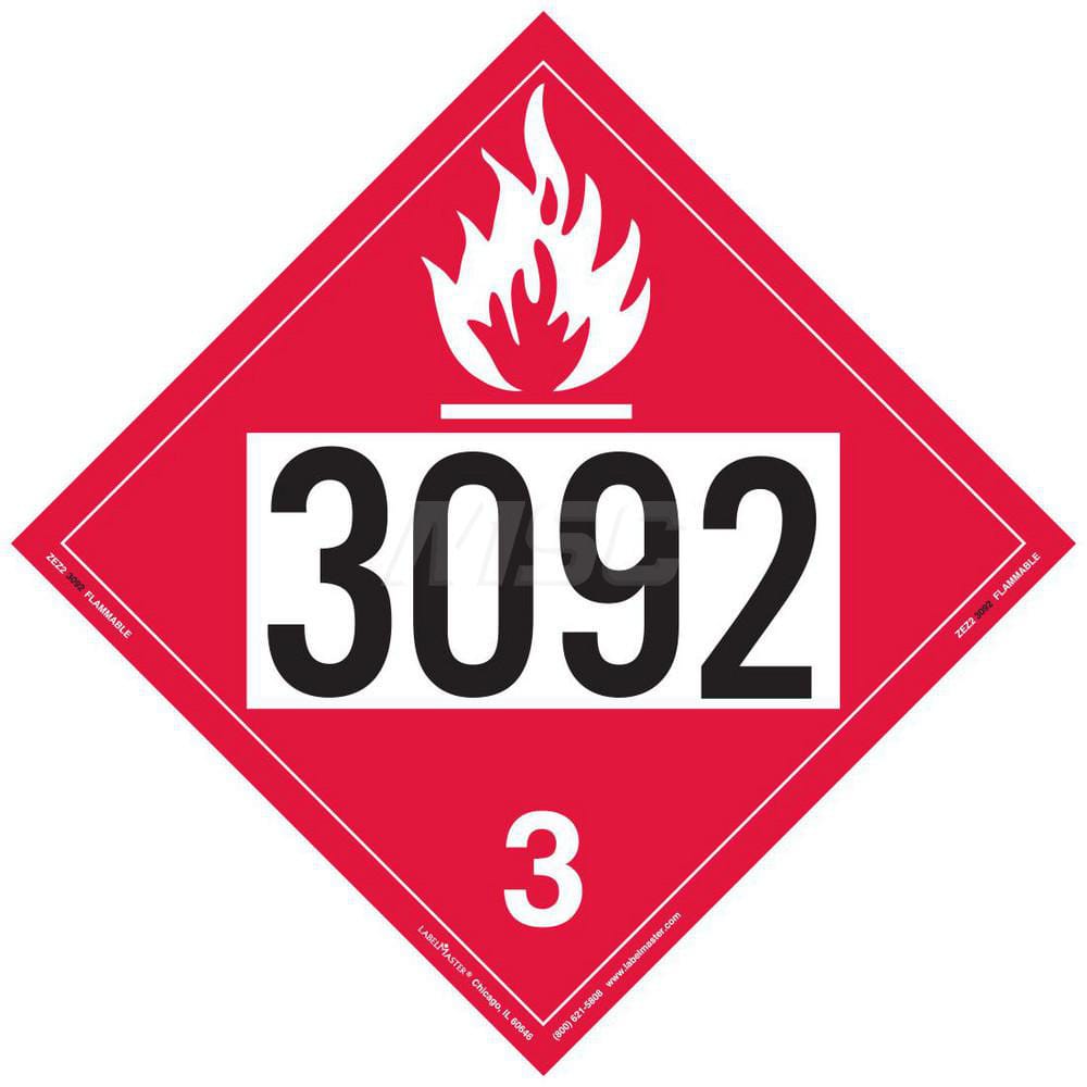 DOT Placards & Holders; Type: Placard; Legend: Flammable Liquid; Legend: Flammable Liquid; Material: Vinyl; Message or Graphic: Flammable Liquid; Legend Color: Red; Material: Vinyl; Compliance Specifications: DOT 49 CFR 172.519; Placard Coating: UV; Langu