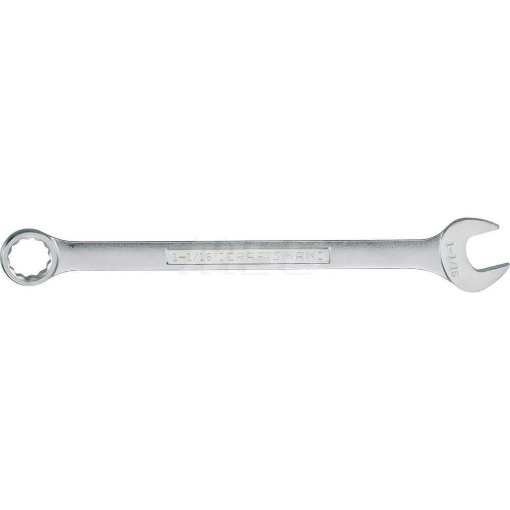 Combination Wrench: Steel, Polished Chrome-Plated