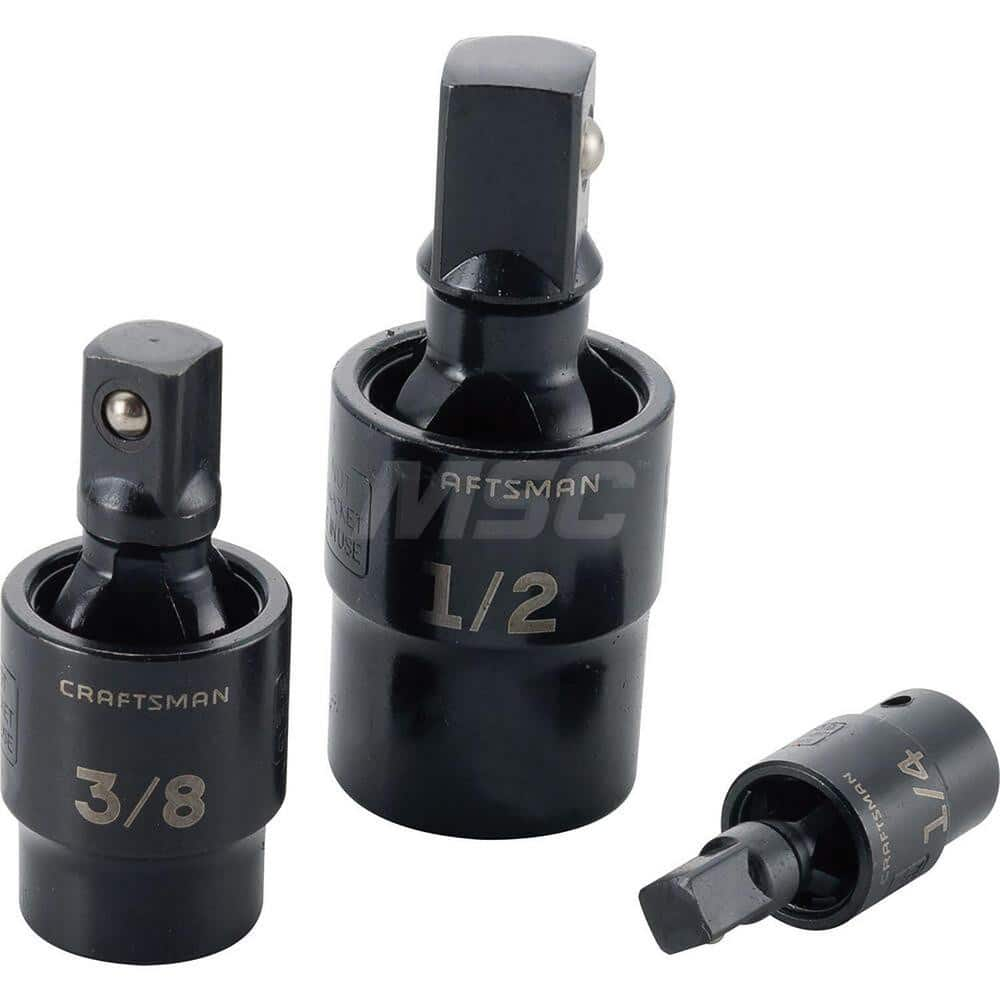 Socket Adapter & Universal Sets; Type: Universal Joint; Adapter Size (Inch): 3/8; Universal Size (Inch): 1/4, 3/8, 1/2; Number of Pieces: 3.000