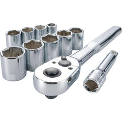 Socket Set: 3/8″ Drive 6 12 Point, Full Polish