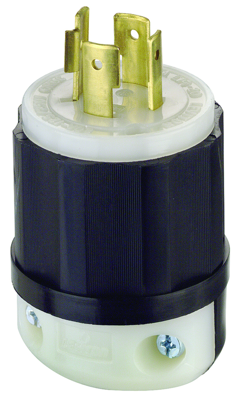 20 Amp; 125/250 Volt; NEMA L14-20P; 3P; 4W; Locking Plug; Industrial Grade; Grounding - Black-White - Caliber Tooling