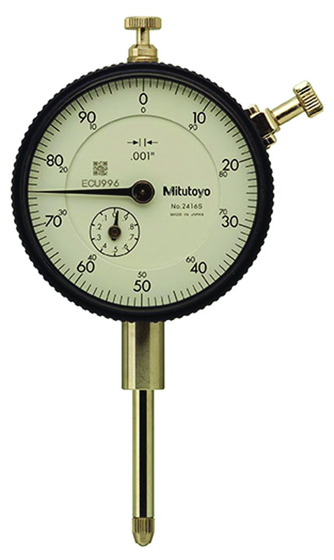 1" Total Range - 0-100 Dial Reading - AGD 2 Dial Indicator - Caliber Tooling