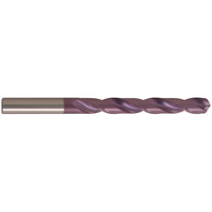 #39 Dia. × 2.53 mm Shank × 30 mm Flute Length × 57 mm OAL, Jobber, 118°, nano-FIREX, 2 Flute, External Coolant, Round Solid Carbide Drill