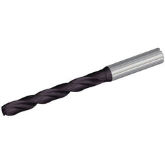 12.5 mm Dia. × 14 mm Shank × 108 mm Flute Length × 155 mm OAL, 132°, TiAlN, Coolant Thru, Round Solid Carbide Drill - Exact Industrial Supply