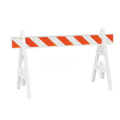 Traffic Barricades; Type: A-Frame; Barricade Height (Inch): 40; Material: Plastic; Barricade Width (Inch): 29; Reflective: Yes; Compliance: None; Color: White; Weight (Lb.): 6.0000; Top Panel Height (Inch): 8; Top Panel Width (Inch): 96; Additional Inform