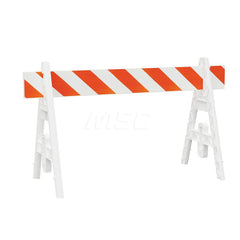 Traffic Barricades; Type: A-Frame; Barricade Height (Inch): 40; Material: Plastic; Barricade Width (Inch): 29; Reflective: Yes; Compliance: None; Color: White; Weight (Lb.): 6.0000; Top Panel Height (Inch): 8; Top Panel Width (Inch): 72; Additional Inform