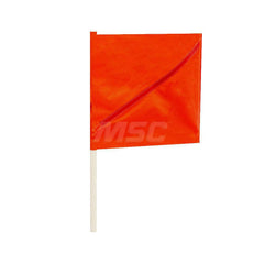 Traffic Flags & Wind Socks; Type: Barricade Flag With Stiffener; Flag Height (Inch): 20; Overall Height (Inch): 20; Color: Orange; Material: Wood Dowel; Vinyl Flag; Flag Width (Inch): 20; Dowel Handle Diameter (Inch): 3/4; Includes: 36 in L Dowel; For Use