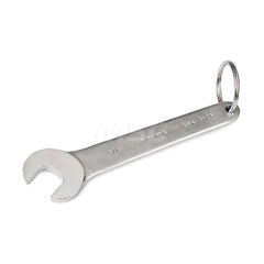 Tethered, Service & Open End Wrench: Open End Head, 5/16″ 7-5/8″ OAL, Steel, Chrome-Plated