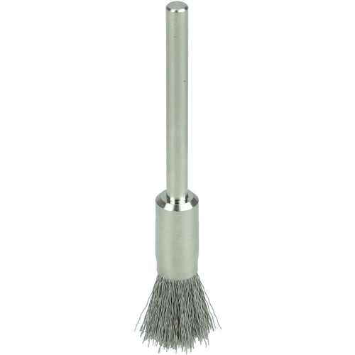 1/4″ Miniature Wire End Brush, .005″ Stainless Steel Fill, 1/8″ Stem - Caliber Tooling