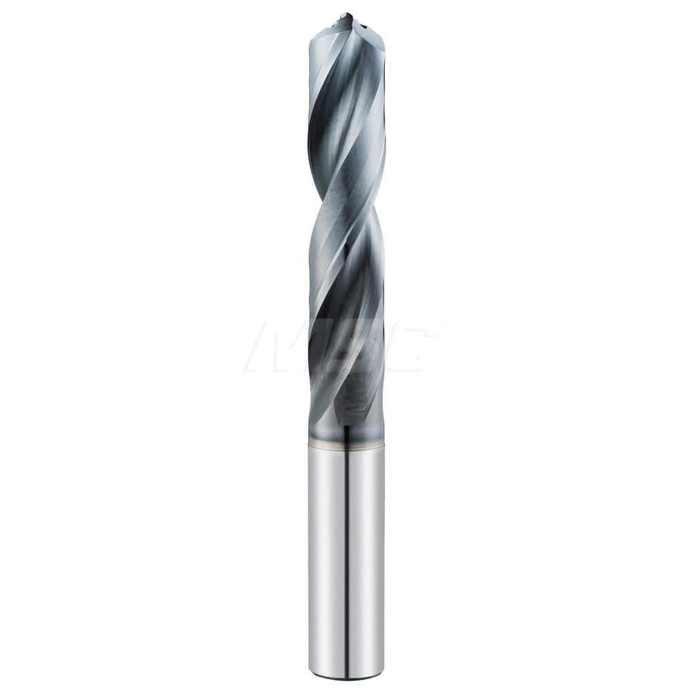 Screw Machine Length Drill Bit: 0.3465″ Dia, 135 °, Solid Carbide Ti-NAMITE-A Finish, Right Hand Cut, Spiral Flute, Straight-Cylindrical Shank