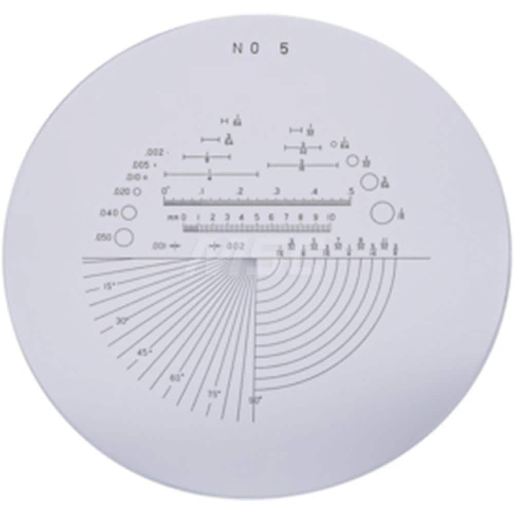 Optical Comparator Charts & Reticles; Style: Angle; For Use With Magnification: Yes; Increments (sec.): 15 ™; Minimum Scale Value (TPI): 0; Maximum Scale Value (TPI): 90; Diameter (Inch): 1; Reticle Number: 5; Reticle Number: 5; Style: Angle; Overall Diam