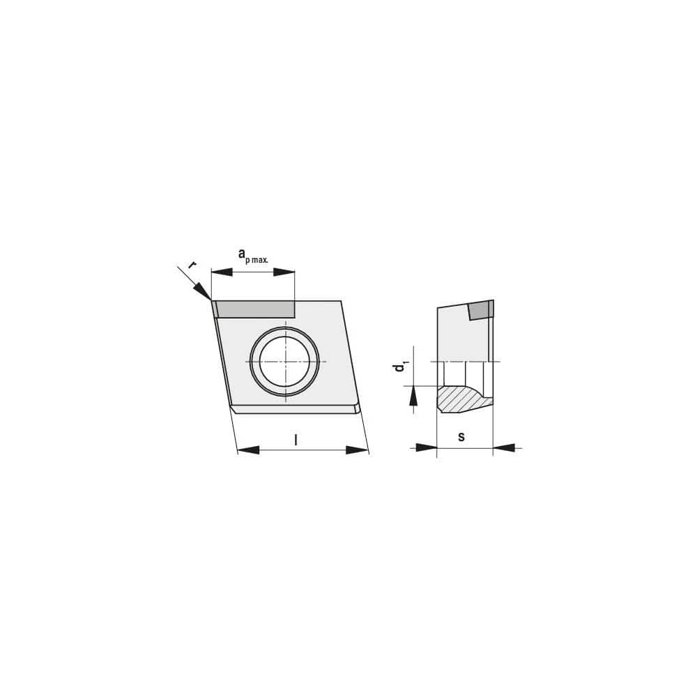 Milling Insert:  ZNHW 04T3POER-1204 CTD4205,  CTD4205,  Polycrystalline Diamond N/A Finish,