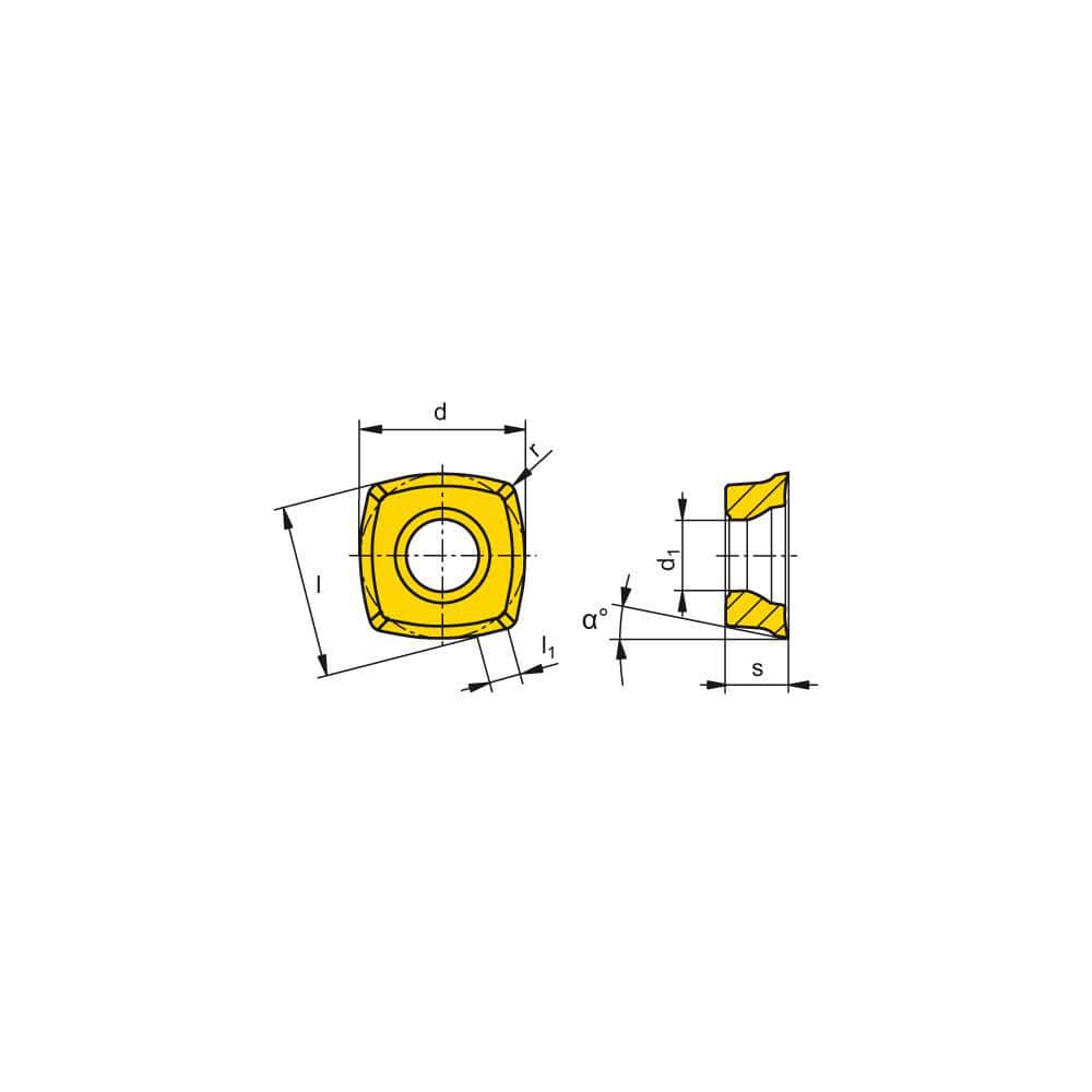 Milling Insert:  XOHX 120410SR-F50 CTC5240,  CTC5240,  Solid Carbide N/A Finish,  1.0000″ OAW