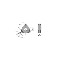 Turning Insert:  WNGA431SN013EM3,  Polycrystalline Cubic Boron Nitride TiCN Finish,  Neutral,  1/2″ Inscribed Circle,  0.0157″ Corner Radius,  80.0 &deg N/A Trigon,  Series  WNGA